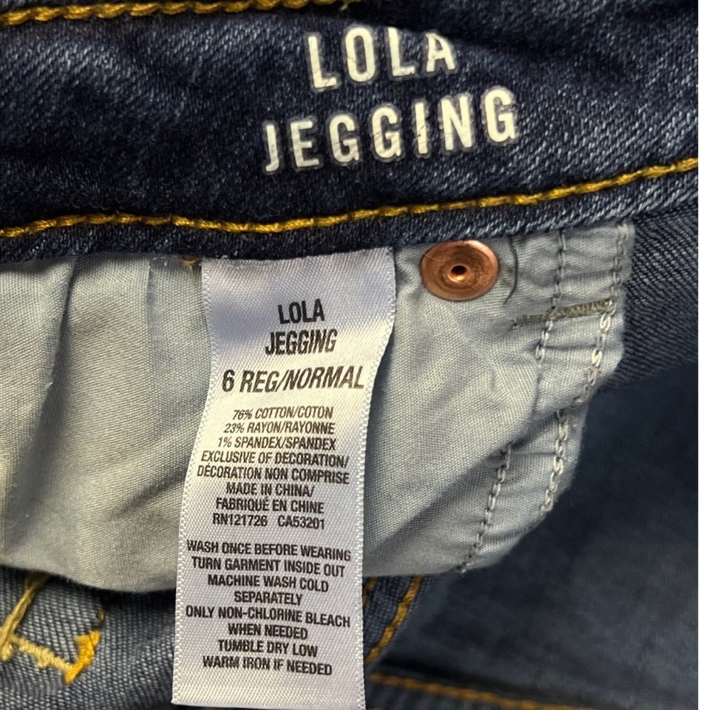 Aeropostale Lola Jegging Jeans 6 Dark Blue Distressed Low Rise Y2K Grunge Trendy - Picture 7 of 9
